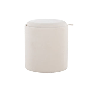 English Elm Contemporary Nesting Ottoman Duo Cream Upholstered with Warm Wood Legs Space Saving B202P291010