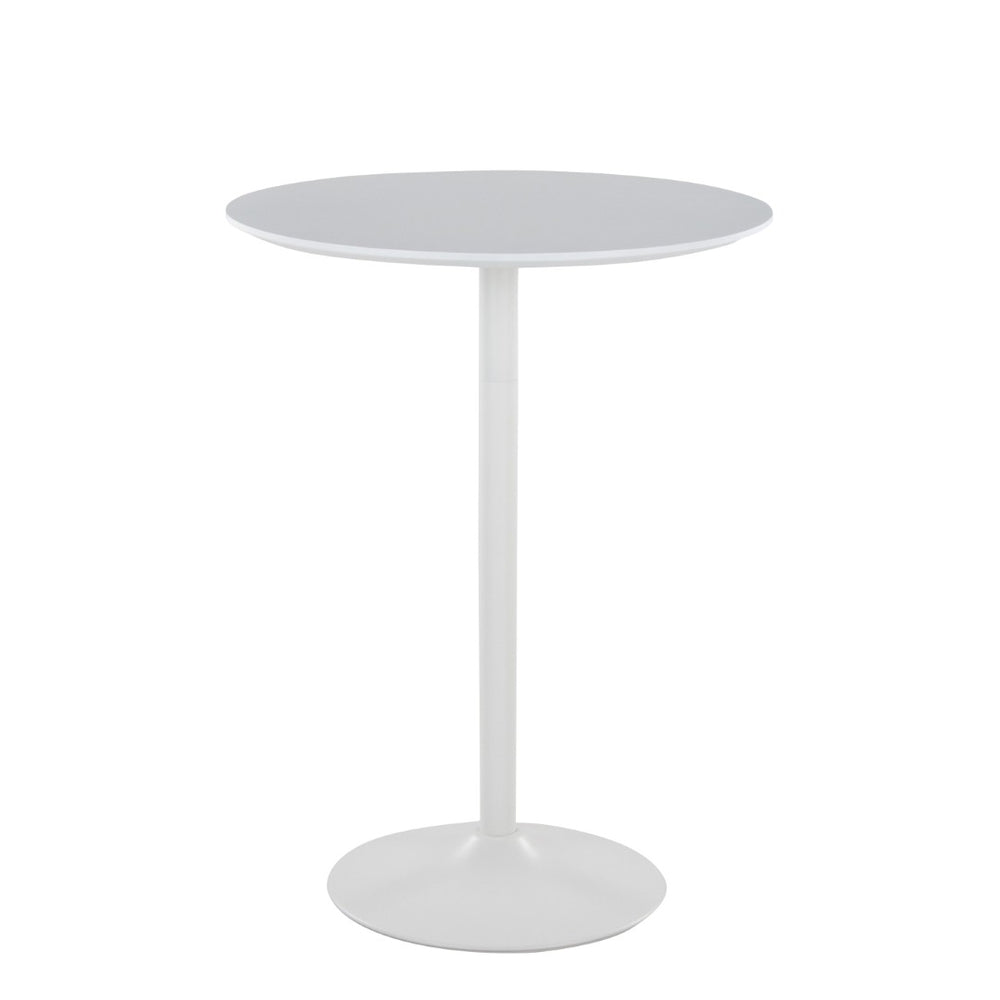 English Elm Contemporary Adjustable Height Square Table White Wood Top for Studio Dining or Bar B202P291018