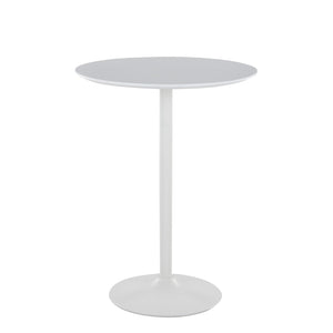 English Elm Contemporary Adjustable Height Square Table White Wood Top for Studio Dining or Bar B202P291018
