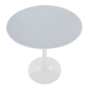 English Elm Contemporary Adjustable Height Square Table White Wood Top for Studio Dining or Bar B202P291018
