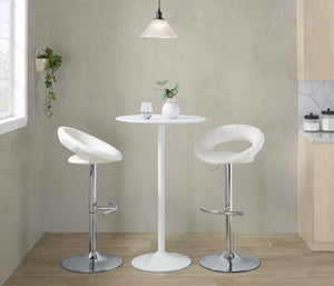 English Elm Contemporary Adjustable Height Square Table White Wood Top for Studio Dining or Bar B202P291018