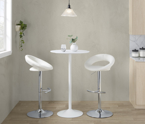 English Elm Contemporary Adjustable Height Square Table White Wood Top for Studio Dining or Bar B202P291018