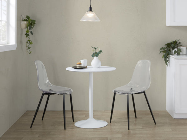 English Elm Contemporary Adjustable Height Square Table White Wood Top for Studio Dining or Bar B202P291018