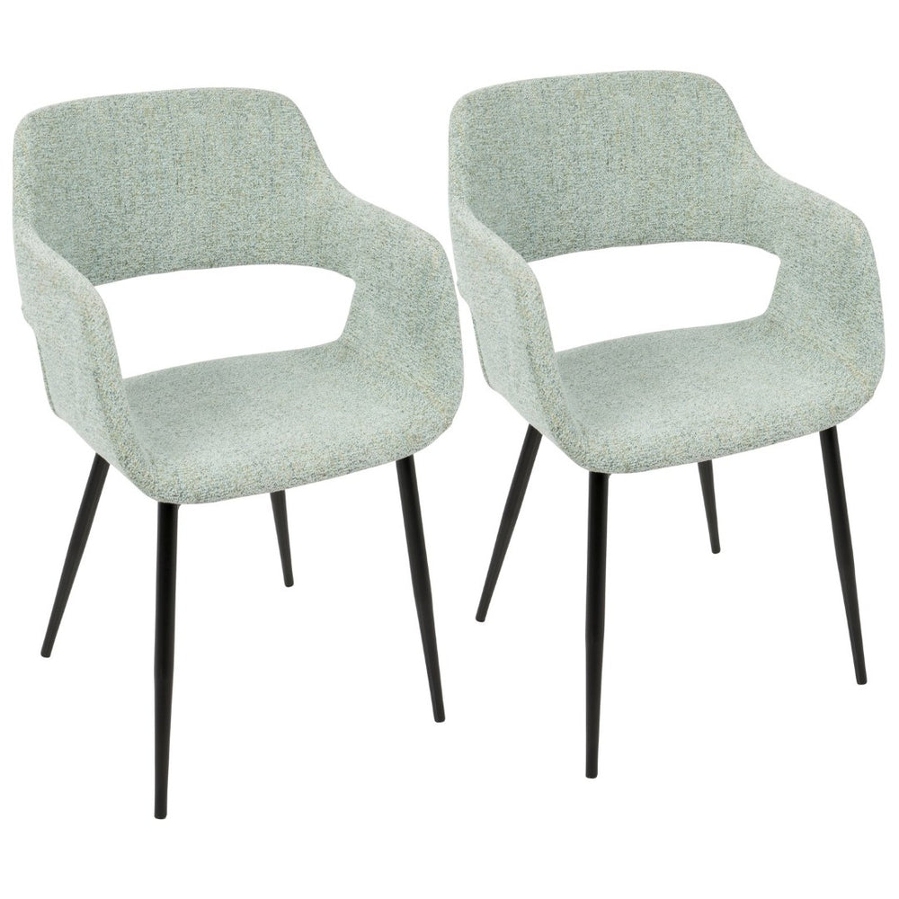 English Elm Mid-century Upholstered Dining Chairs Tapered Metal Legs Sculptural Set for Any Room B202P291037