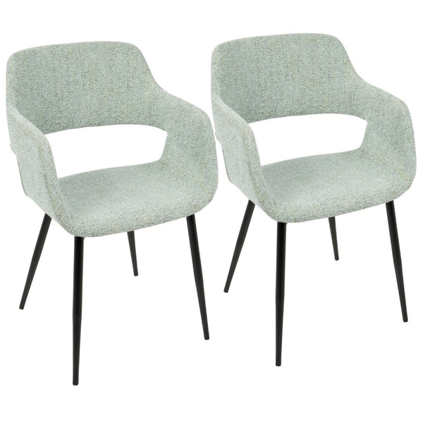 English Elm Mid-century Upholstered Dining Chairs Tapered Metal Legs Sculptural Set for Any Room B202P291037