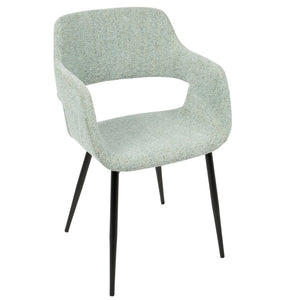 English Elm Mid-century Upholstered Dining Chairs Tapered Metal Legs Sculptural Set for Any Room B202P291037