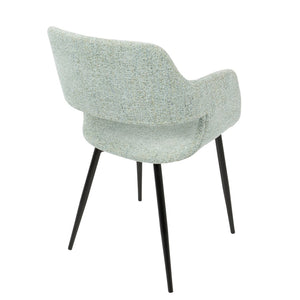 English Elm Mid-century Upholstered Dining Chairs Tapered Metal Legs Sculptural Set for Any Room B202P291037
