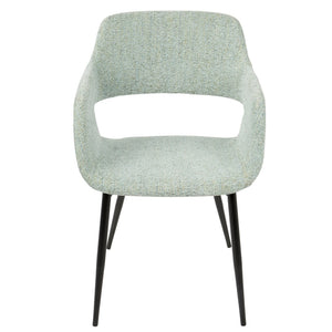 English Elm Mid-century Upholstered Dining Chairs Tapered Metal Legs Sculptural Set for Any Room B202P291037