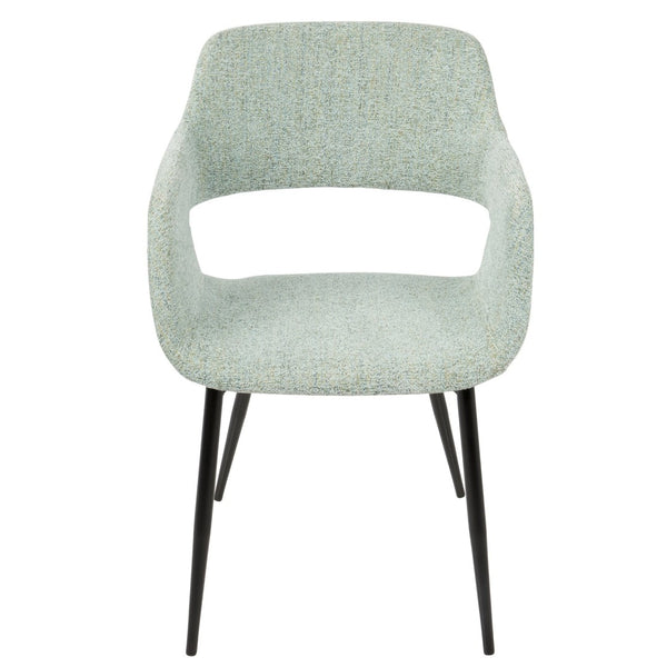 English Elm Mid-century Upholstered Dining Chairs Tapered Metal Legs Sculptural Set for Any Room B202P291037