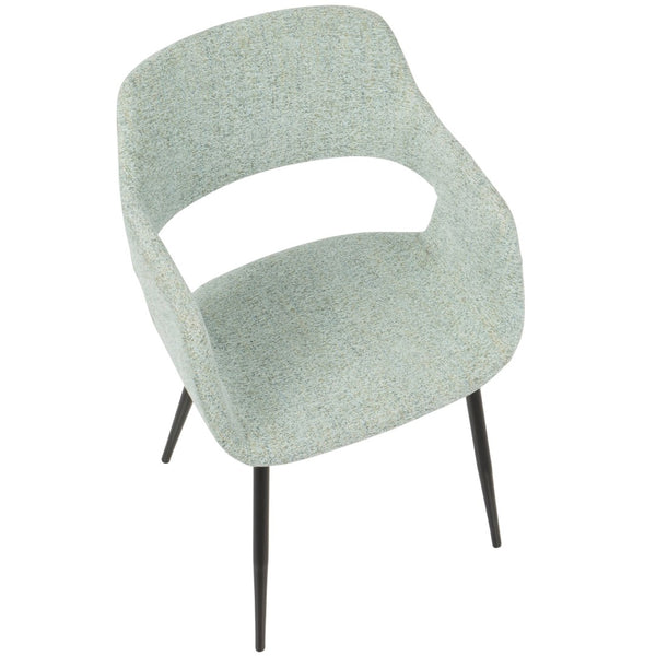 English Elm Mid-century Upholstered Dining Chairs Tapered Metal Legs Sculptural Set for Any Room B202P291037