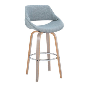 English Elm 30 Inch Swivel Barstools Set of 2 Mid Century Upholstered Seats Chrome Footrest B202P291121