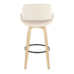 English Elm 30 Inch Swivel Barstools Set of 2 Bentwood Legs Faux Leather Seat Kitchen Island B202P291132