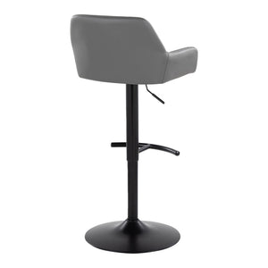 English Elm Contemporary Swivel Barstools Adjustable Height Faux Leather Seats Black Base Set of 2 Gray B202P291158