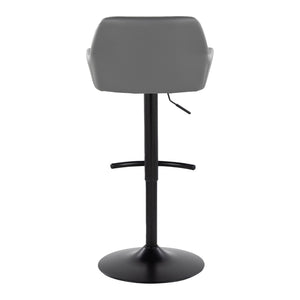 English Elm Contemporary Swivel Barstools Adjustable Height Faux Leather Seats Black Base Set of 2 Gray B202P291158