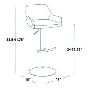 English Elm Contemporary Swivel Barstools Adjustable Height Faux Leather Seats Black Base Set of 2 White B202P291159