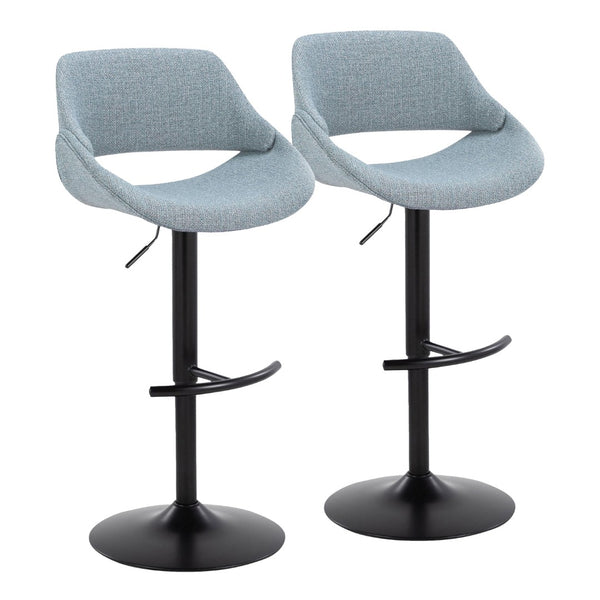 English Elm Contemporary Swivel Barstools Upholstered Cushioned Seats for Kitchen Island Set of 2 Blue Black B202P291164