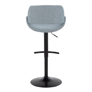 English Elm Contemporary Swivel Barstools Upholstered Cushioned Seats for Kitchen Island Set of 2 Blue Black B202P291164