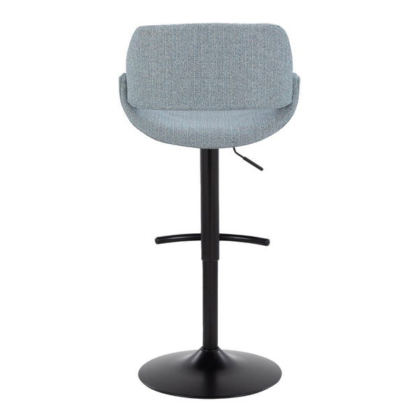 English Elm Contemporary Swivel Barstools Upholstered Cushioned Seats for Kitchen Island Set of 2 Blue Black B202P291164