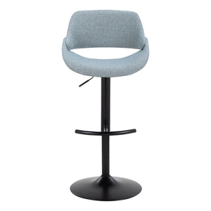 English Elm Contemporary Swivel Barstools Upholstered Cushioned Seats for Kitchen Island Set of 2 Blue Black B202P291164