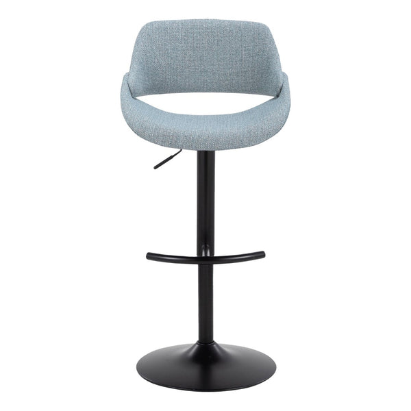 English Elm Contemporary Swivel Barstools Upholstered Cushioned Seats for Kitchen Island Set of 2 Blue Black B202P291164