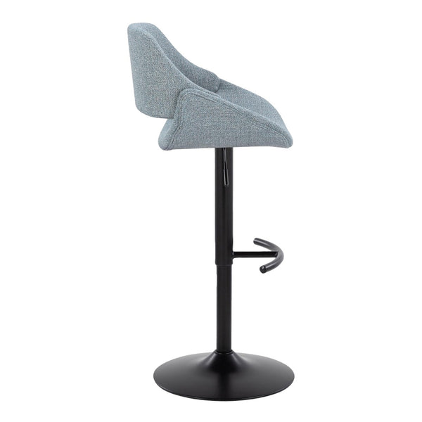English Elm Contemporary Swivel Barstools Upholstered Cushioned Seats for Kitchen Island Set of 2 Blue Black B202P291164