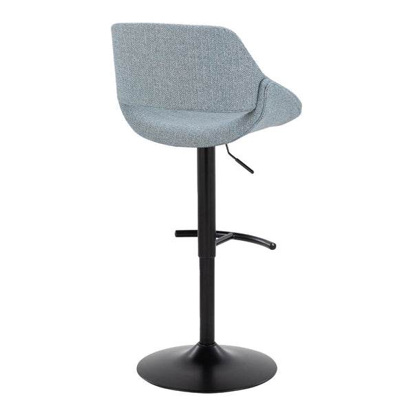 English Elm Contemporary Swivel Barstools Upholstered Cushioned Seats for Kitchen Island Set of 2 Blue Black B202P291164