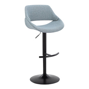 English Elm Contemporary Swivel Barstools Upholstered Cushioned Seats for Kitchen Island Set of 2 Blue Black B202P291164