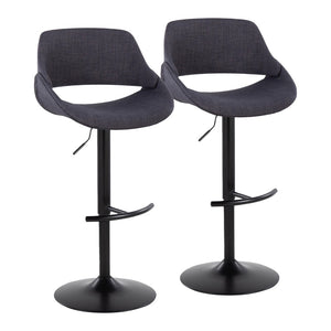 English Elm Contemporary Swivel Barstools Upholstered Cushioned Seats for Kitchen Island Set of 2 Charcoal Black B202P291165