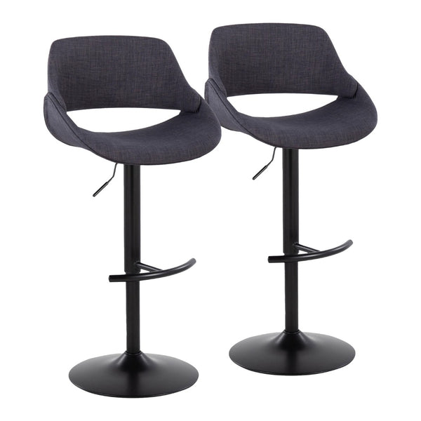 English Elm Contemporary Swivel Barstools Upholstered Cushioned Seats for Kitchen Island Set of 2 Charcoal Black B202P291165