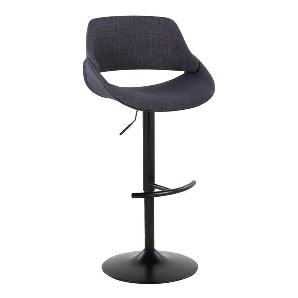 English Elm Contemporary Swivel Barstools Upholstered Cushioned Seats for Kitchen Island Set of 2 Charcoal Black B202P291165