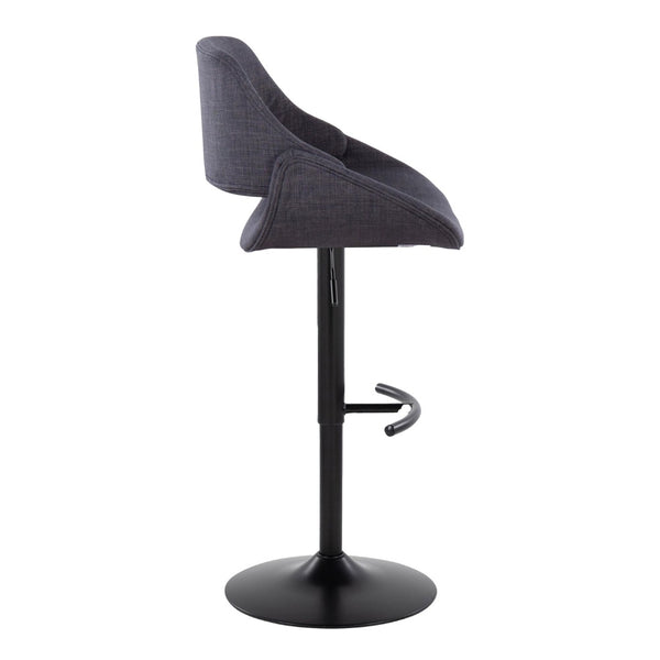 English Elm Contemporary Swivel Barstools Upholstered Cushioned Seats for Kitchen Island Set of 2 Charcoal Black B202P291165