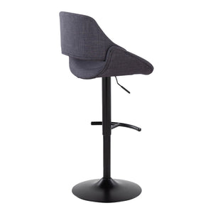 English Elm Contemporary Swivel Barstools Upholstered Cushioned Seats for Kitchen Island Set of 2 Charcoal Black B202P291165