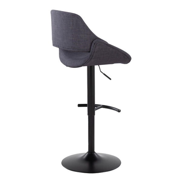 English Elm Contemporary Swivel Barstools Upholstered Cushioned Seats for Kitchen Island Set of 2 Charcoal Black B202P291165