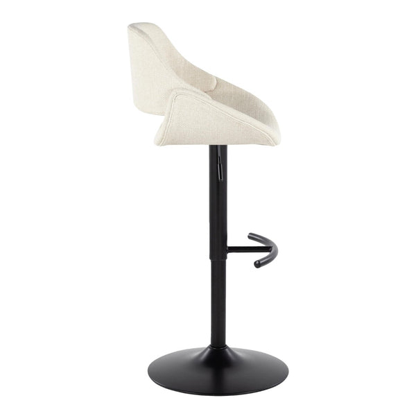 English Elm Contemporary Swivel Barstools Upholstered Cushioned Seats for Kitchen Island Set of 2 Cream Black B202P291166
