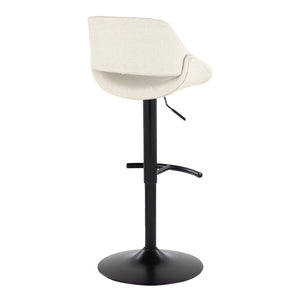 English Elm Contemporary Swivel Barstools Upholstered Cushioned Seats for Kitchen Island Set of 2 Cream Black B202P291166