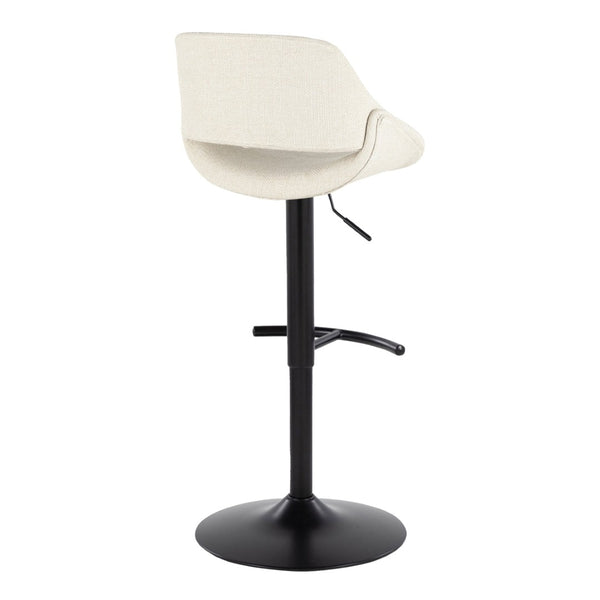 English Elm Contemporary Swivel Barstools Upholstered Cushioned Seats for Kitchen Island Set of 2 Cream Black B202P291166