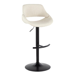 English Elm Contemporary Swivel Barstools Upholstered Cushioned Seats for Kitchen Island Set of 2 Cream Black B202P291166