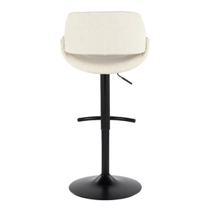 English Elm Contemporary Swivel Barstools Upholstered Cushioned Seats for Kitchen Island Set of 2 Cream Black B202P291166