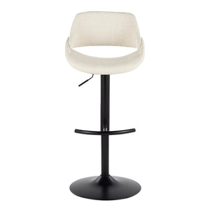 English Elm Contemporary Swivel Barstools Upholstered Cushioned Seats for Kitchen Island Set of 2 Cream Black B202P291166