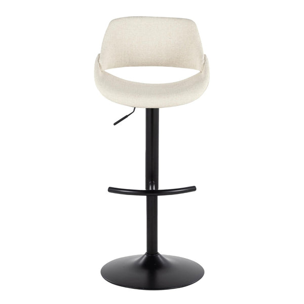English Elm Contemporary Swivel Barstools Upholstered Cushioned Seats for Kitchen Island Set of 2 Cream Black B202P291166