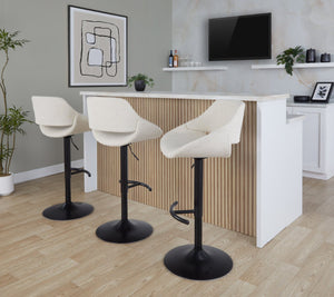 English Elm Contemporary Swivel Barstools Upholstered Cushioned Seats for Kitchen Island Set of 2 Cream Black B202P291166