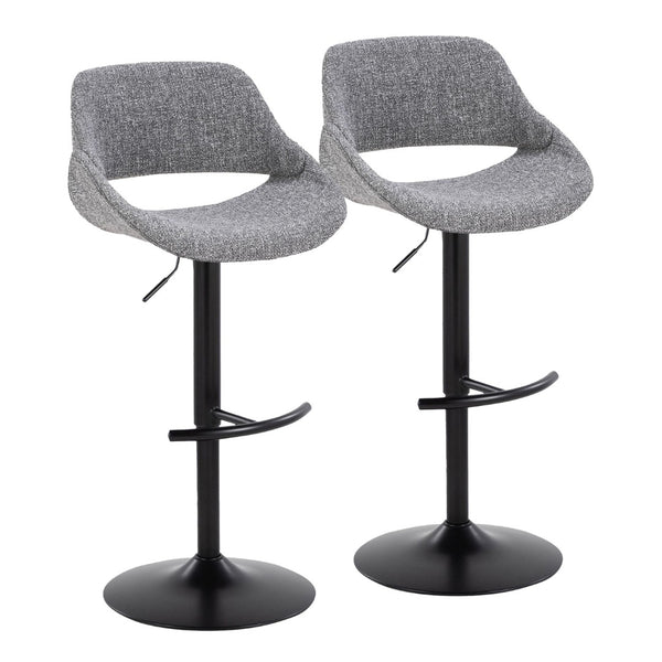 English Elm Contemporary Swivel Barstools Upholstered Cushioned Seats for Kitchen Island Set of 2 Gray Black B202P291167
