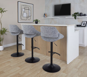 English Elm Contemporary Swivel Barstools Upholstered Cushioned Seats for Kitchen Island Set of 2 Gray Black B202P291167