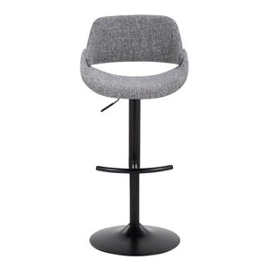 English Elm Contemporary Swivel Barstools Upholstered Cushioned Seats for Kitchen Island Set of 2 Gray Black B202P291167