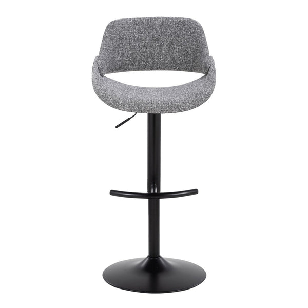 English Elm Contemporary Swivel Barstools Upholstered Cushioned Seats for Kitchen Island Set of 2 Gray Black B202P291167