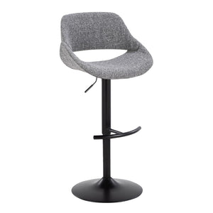 English Elm Contemporary Swivel Barstools Upholstered Cushioned Seats for Kitchen Island Set of 2 Gray Black B202P291167