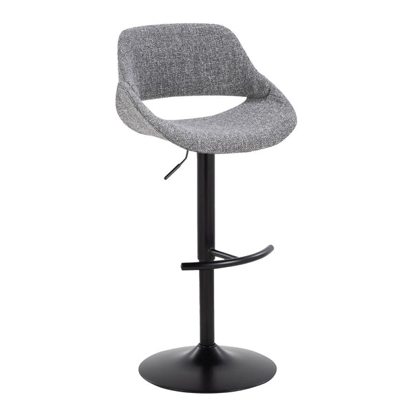English Elm Contemporary Swivel Barstools Upholstered Cushioned Seats for Kitchen Island Set of 2 Gray Black B202P291167