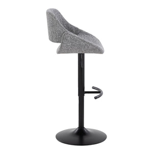 English Elm Contemporary Swivel Barstools Upholstered Cushioned Seats for Kitchen Island Set of 2 Gray Black B202P291167
