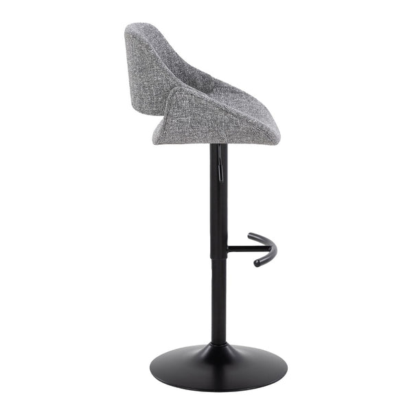 English Elm Contemporary Swivel Barstools Upholstered Cushioned Seats for Kitchen Island Set of 2 Gray Black B202P291167