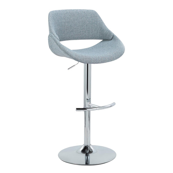 English Elm Contemporary Swivel Barstools Upholstered Cushioned Seats for Kitchen Island Set of 2 Blue Chrome B202P291168